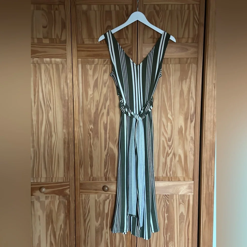 Olive Green, White, and Black Jumpsuit - Picture 2 of 2